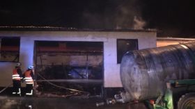 Feuer In Gleistal Agrar In Golmsdorf Bei Jena 00044